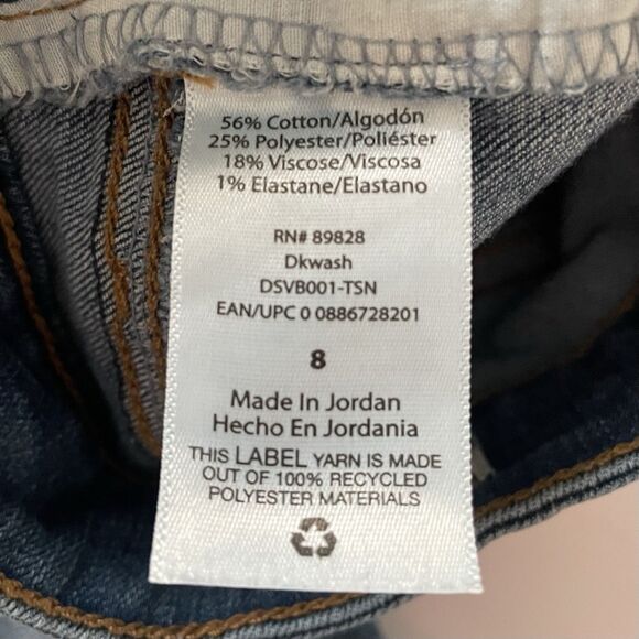 Sofia Vergara Skinny Ankle Jeans Medium Blue Denim Pants Raw Hem 5 Pocket 8 - Picture 11 of 11